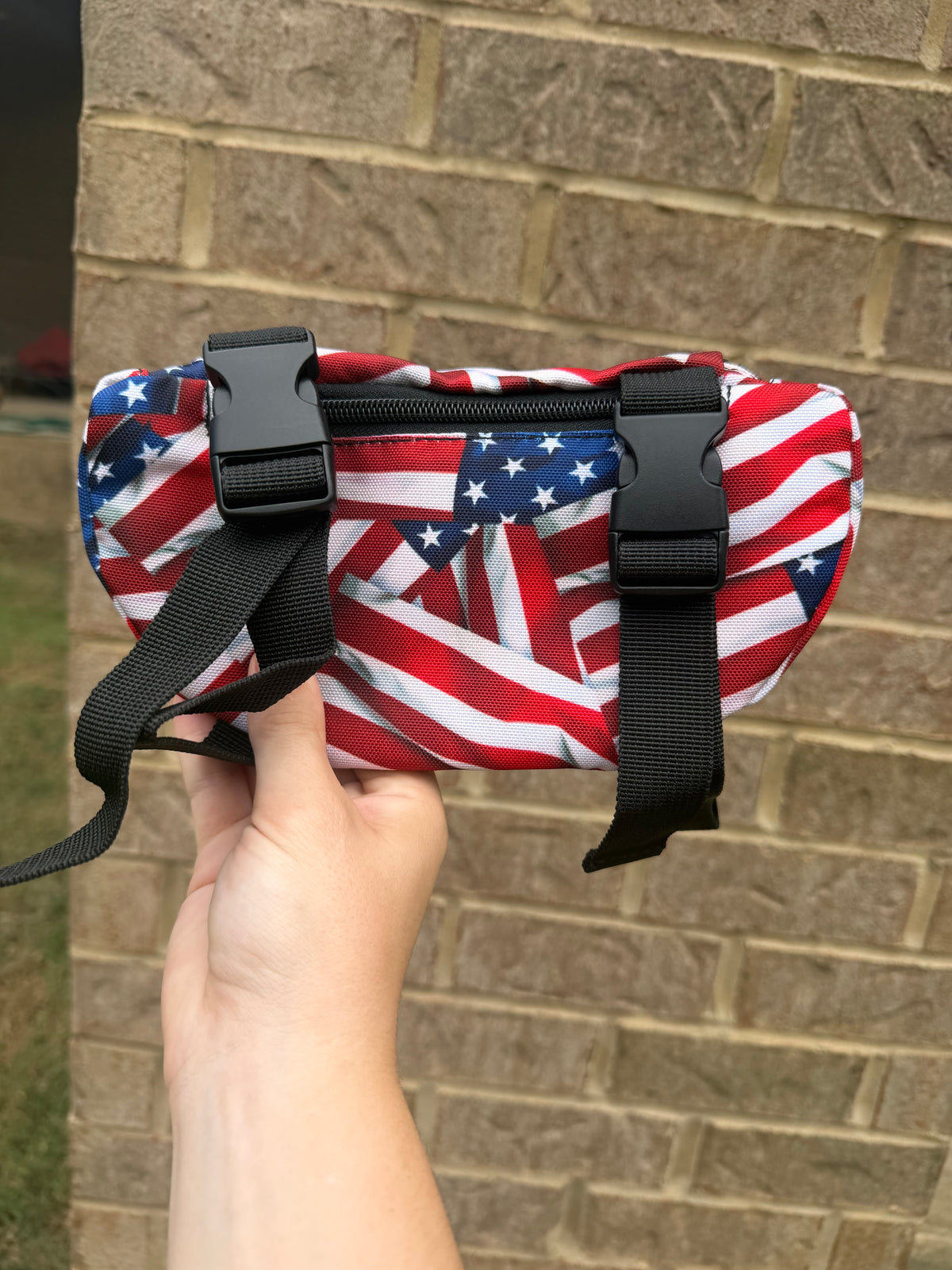 Signed American Flag Saddle Pouch
