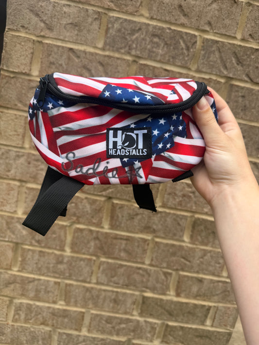 Signed American Flag Saddle Pouch