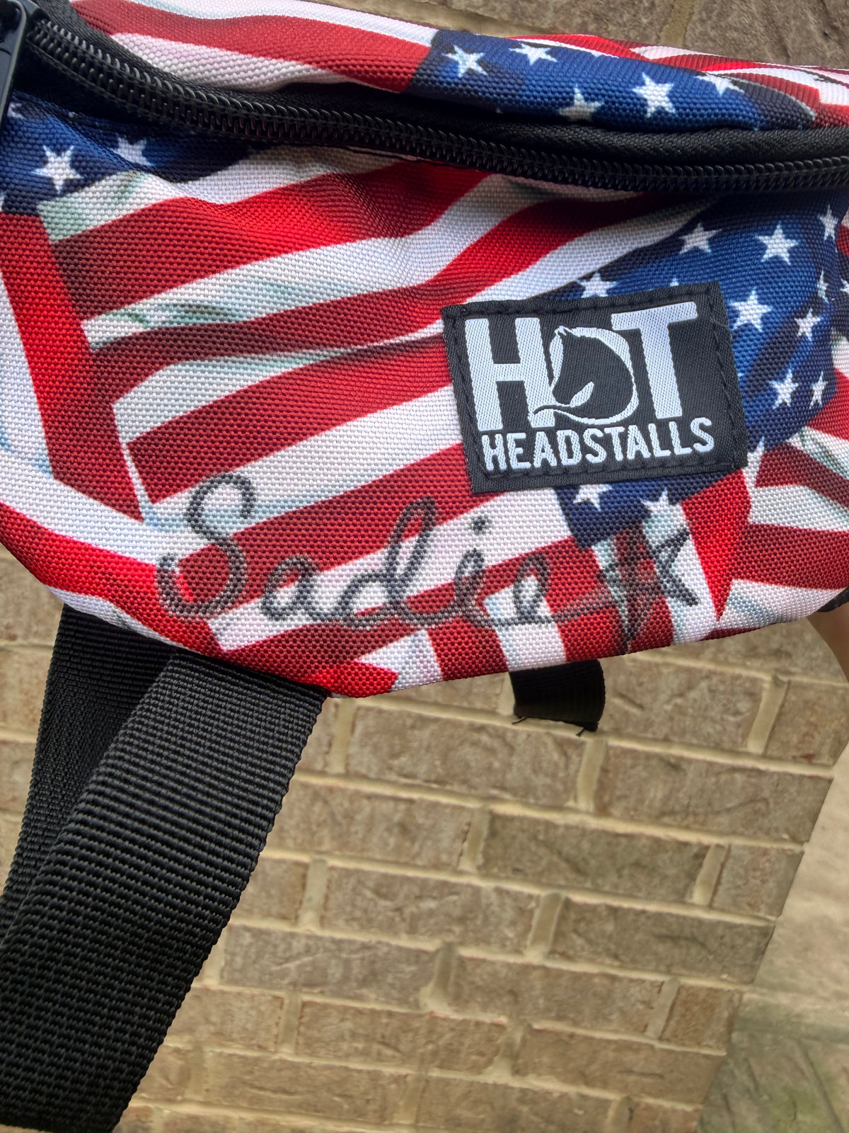 Signed American Flag Saddle Pouch